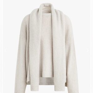 Favorite Daughter Jamie Wool-Cashmere Sweater Scarf Set Grey XS